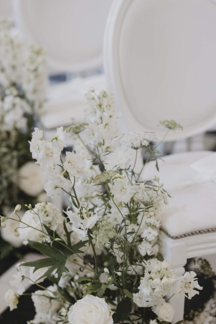 Event and Wedding Planning 3 Wedding Ceremony with Chandel Chairs and meadow florals